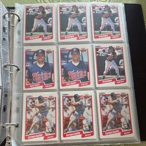 Fleer 90 Baseball Card Collection in Binder